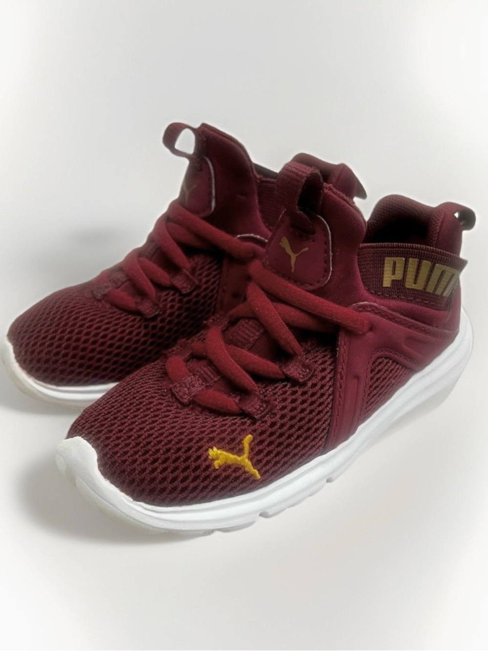Puma Enzo 2 Toddler Sz 9C Mesh Sneakers Burgundy Casual Sporty Athletic Shoes